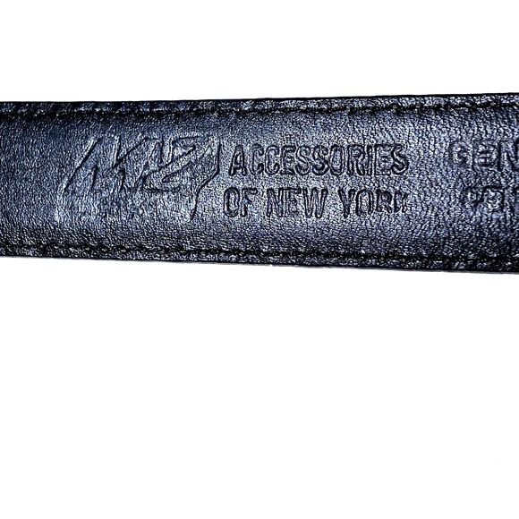 MZ OF NEW YORK Genuine Snake Skin LEATHER Metallic Gray Silver Hardware 34" - Picture 6 of 9